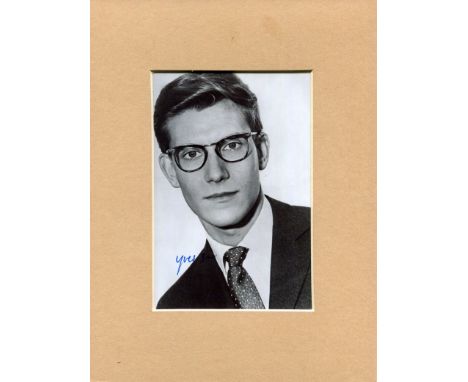 SAINT LAURENT YVES: (1936-2008) French fashion Designer. Founder in 1962 of the Yves Saint Laurent fashion label. Signed 4 x 