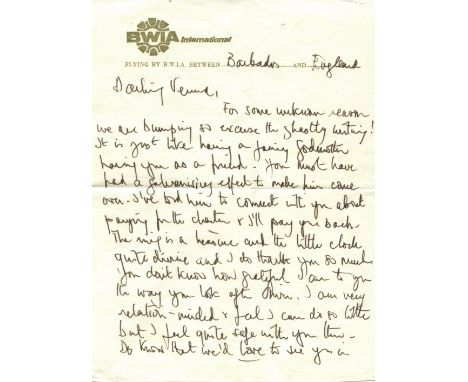 MARGARET PRINCESS: (1930-2002) Countess of Snowdon, younger sister of Queen Elizabeth II. A.L.S., Margaret, two pages (separa