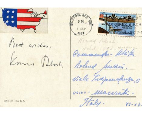NOBEL PRIZE WINNERS: Selection of individual ink signatures, each to the verso of colour picture postcards addressed to the I