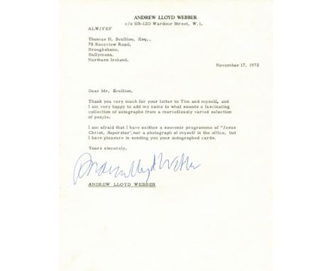 LLOYD WEBBER &amp; RICE: LLOYD WEBBER ANDREW: (1948-&nbsp;&nbsp;&nbsp;&nbsp; ) English composer of musical theatre, Academy A