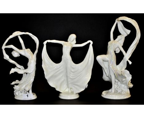 Three Royal Worcester limited edition Spirit Of The Dance porcelain figurines.