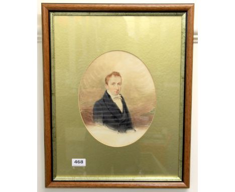 A 19th century framed pastel and watercolour portrait of William Wordsworth, 40 x 50cm.