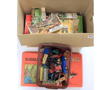 A Subbuteo angling game and other games and toys.