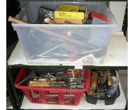 A large lot of various tools (2 shelves)