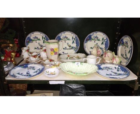 A quantity of plates & cups etc. Including Royal Albert & Carltonware etc.