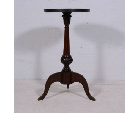 Continental rosewood occasional table, circular fretwork top, (damaged), fluted column, tripod legs, height 70cm.