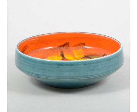 Poole pottery delphis bowl, abstract design, diameter 17cm.