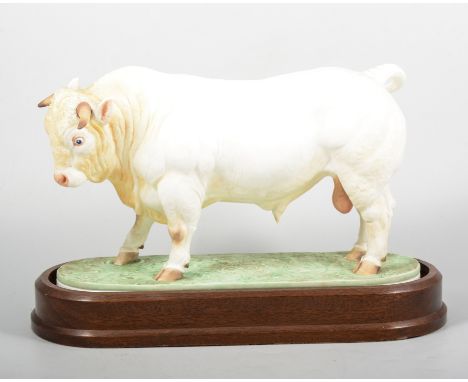 A Royal Worcester model of a Charolais Bull modelled by Doris Lindner, limited edition number 439/500, with certificate.