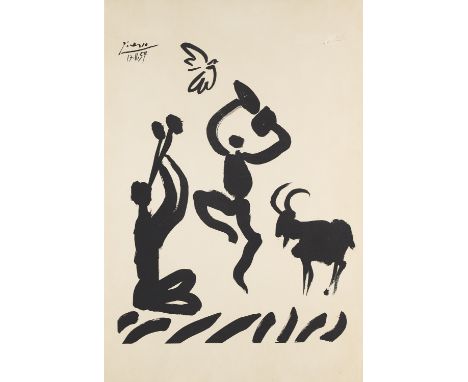 Klassische Moderne nach Pablo Picasso (1881 Malaga - 1973 Mougins)La Danse du Berger (Tanz der Hirten). 1959. Lithographie au