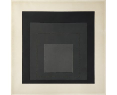 Josef Albers.  (1888 Bottrop - 1976 New Haven). White Line Square V aus "White Line Squares Series I". 1966. Lithographie auf