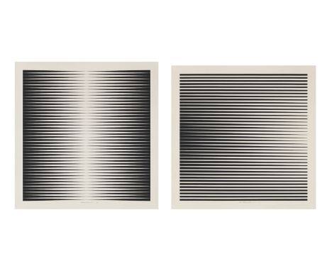 Geometrische Abstraktion - Op Art Getulio Alviani (1939 Udine (Italien))2 Arbeiten. Design IIb / IIIb. 1971. Je Serigraphie a