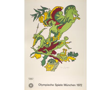 Nachkriegsmoderne - Olympia Charles Lapicque (1898 - 1988)Olympische Spiele München 1972. Farblithographie auf Vélin. 76 x 58