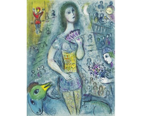 Marc Chagall.  (1887 Witebsk - 1985 St. Paul-de-Vence). o.T., aus: "Cirque". 1967. Farblithographie auf Velin. 42,1 x 32 cm (