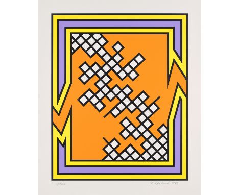 Pop Art Nicholas Krushenick (1929 - 1999 New York)o.T. 1973. Farbserigraphie auf leichtem Velinkarton. 56 x 45,5 cm (66 x 55,