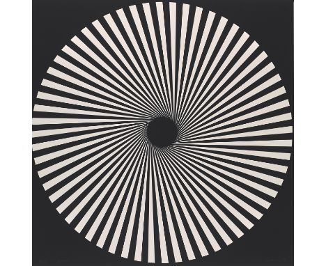 Geometrische Abstraktion - Op Art Wolfgang Ludwig (1923 Mielesdorf - 2009 Berlin)2 Arbeiten. Kinematische Scheibe KS 28 und K