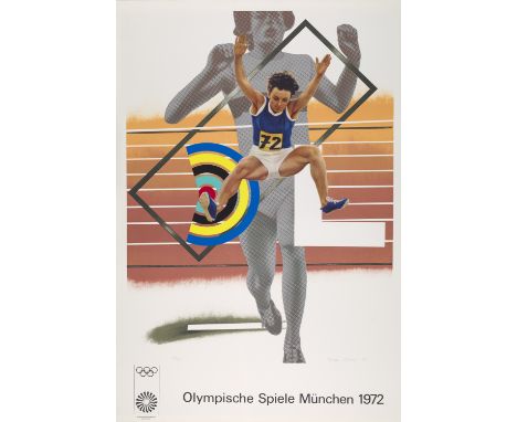 Peter Phillips.  (1939 Birmingham). Olympische Spiele München 1972. 1971. Kombinationsdruck aus Farblithographie, Farboffsetl