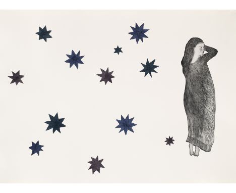 Kiki Smith.  (1954 Nürnberg). Nocturne. 2006. Farbquatintaradierung mit Prägedruck auf Velin. 44 x 58 cm (48,5 x 66 cm). - In