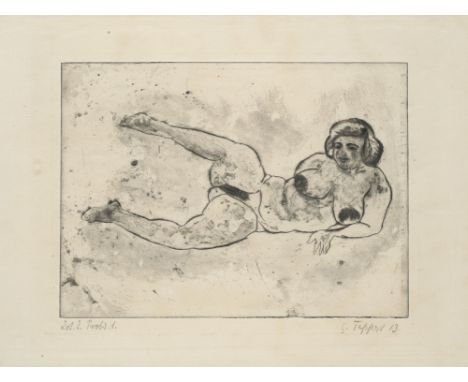 Klassische Moderne - Expressionismus Georg Tappert (1880 - 1957 Berlin)o.T. (Liegende). 1913. Radierung auf Strathmore-Velin 