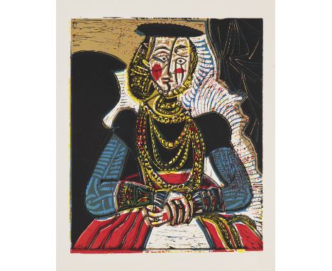 Klassiche Moderne Pablo Picasso (1881 Malaga - 1973 Mougins)Buste de Femme d'apres Cranach le Jeune. 1962. Linolschnitt auf V