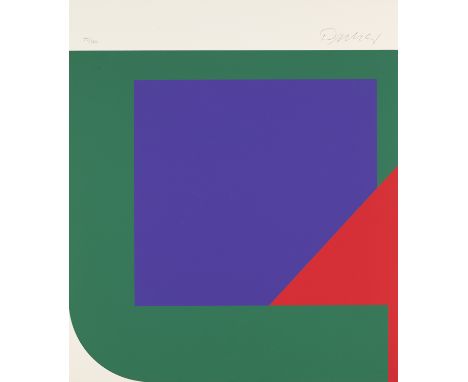 Konkrete Kunst 9 Farbserigraphien aus: Domberger Kalender 1968. Je auf leichtem Velinkarton. Blatttmaße je 34,7 x 30,1 cm. Je