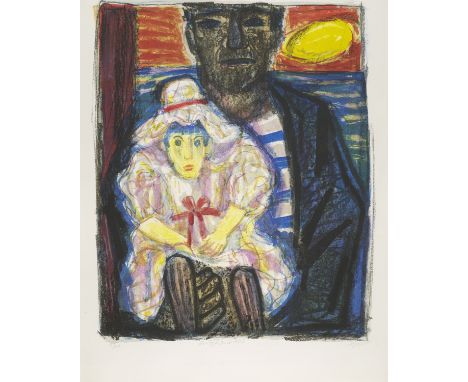 Expressionismus - - Otto Dix.  (1891 Untermhaus bei Gera - 1969 Singen). Der Fischer und das Kind. 1961. Farblithographie auf
