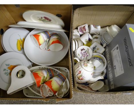 ROYAL WORCESTER BIRD CUPS &amp; SAUCERS and an assortment of other Worcester and china