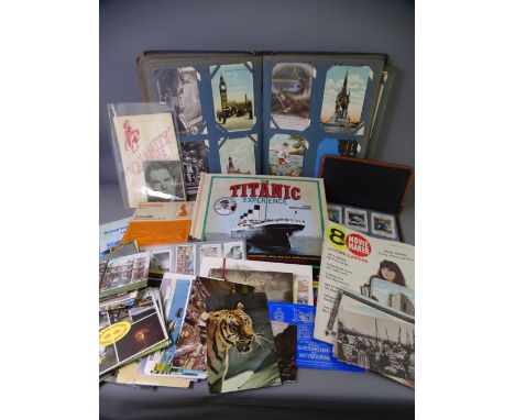 VINTAGE POSTCARD COLLECTION and other ephemera, 400 plus postcards including early examples, local, street scenes, historical