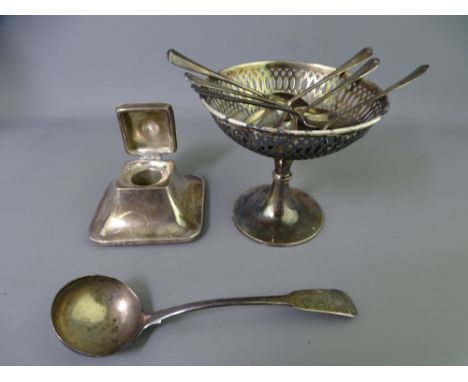 DUBLIN, CHESTER &amp; OTHER SMALL SILVER, a quantity including a 15cms length ladle, Dublin 1818, a 9.5cms height sweet meat 