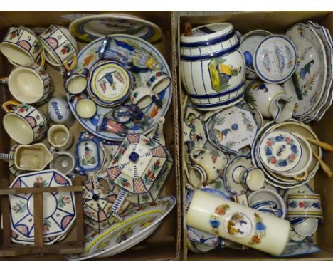 QUIMPER &amp; OTHER BRETTON POTTERY, a parcel in two boxes