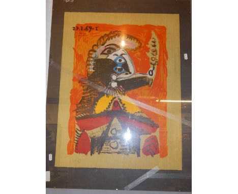 After Pablo Picasso, Portraits Imaginaries 27/2/69(1), lithograph, 27/250, H. 65cm. W. 50cm.
