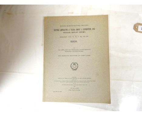 LOWE P. R.&nbsp;&nbsp;British Antarctic (Terra Nova) Expedition, 1910, Natural History Report re. Birds. Col. litho plates &a