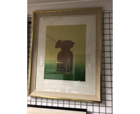 Derrick Greaves, Square Vase, Screen print, limited edition numbered 16/200, signed and numbered by the artist and dated '81,