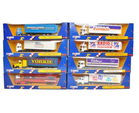 A group of Eight Corgi Diecast Model Truck issues in various commercial branded liveries. Some harder to find promotional var