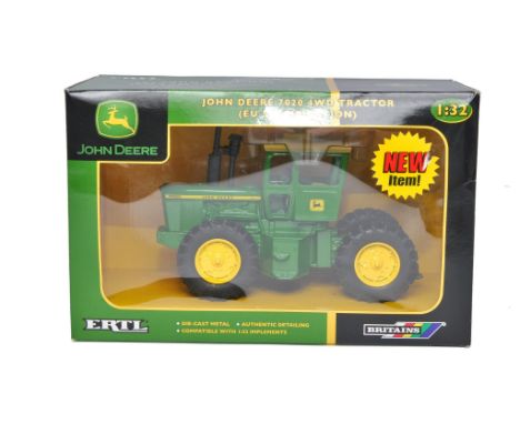 Britains 1/32 diecast farm model issue comprising John Deere 7020 4WD Tractor. Looks to be excellent, secure in box. Box is v