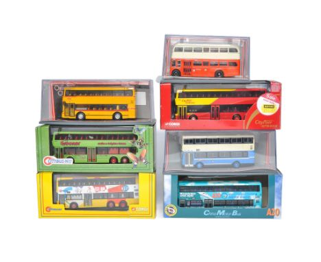 A group of Seven Corgi Diecast 1/76 Model Bus / Coach issues within the theme realm of Overseas (Mostly Asian) Transport incl