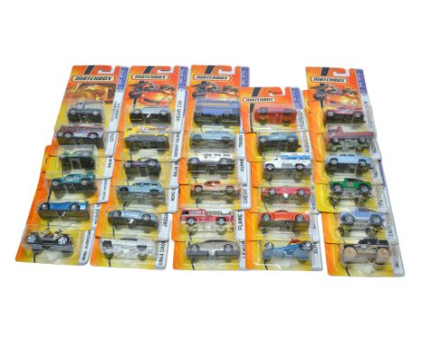 A group of 30 carded Mattel Matchbox diecast issues including mostly 2006/7 series releases. 