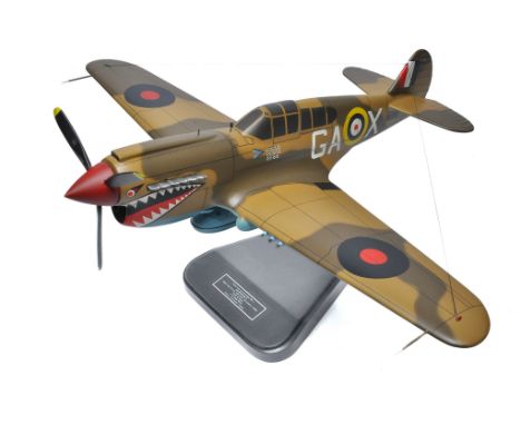 Bravo Delta Models Hand Crafted Model Aircraft Model, comprising No. BD243 Curtis Kittyhawk PC GU. Looks to be without obviou