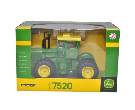 Britains 1/32 diecast farm model issue comprising John Deere 7520 Tractor. Looks to be excellent, secure in box. Box is very 