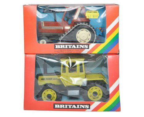 Britains 1/32 Farm Model issues comprising No. 9527 Fiat Half Track Tractor plus No. 9525 MB Trac 1500. Generally very good i