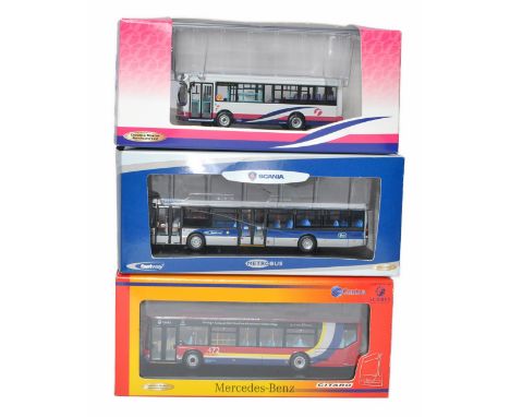 A group of Three Creative Master Northcord Diecast 1/76 Model Bus / Coach issues including various liveries and vehicles as s