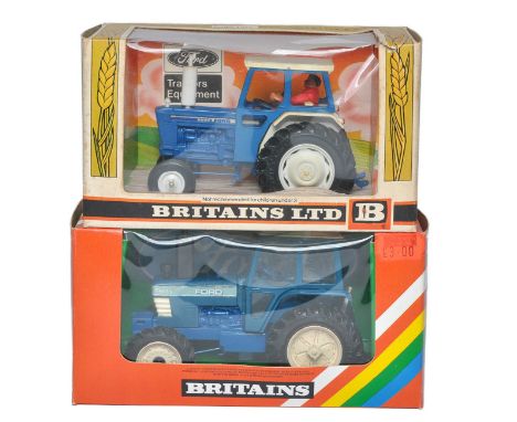 Britains 1/32 Farm Model issues comprising No. 9524 Ford 6600 Tractor and No. 9523 Ford TW15 (Modified). Generally good in fa