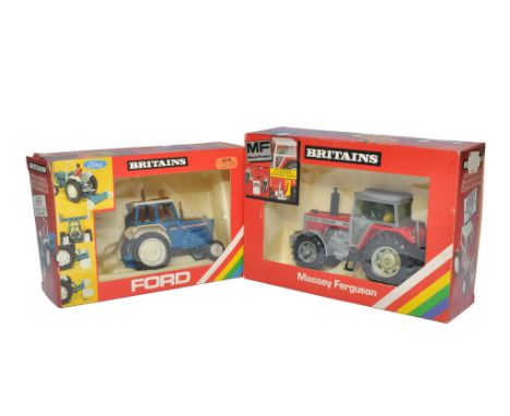 Britains 1/32 Farm Model issues comprising No. 9520 Massey Ferguson 2680 Tractor (Cab painted) plus No. 9516 Ford 6600 Tracto