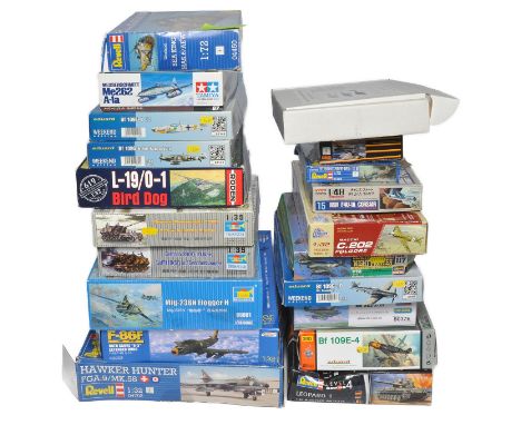 A collection of 20 Plastic Model Kits from various makers to include Tamiya, eduard, Trumpeter plus others as shown. All appe
