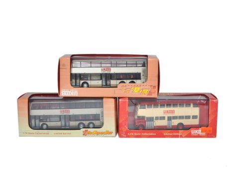 A group of Three Cars Workshop Diecast 1/76 Model Bus / Coach issues within the theme realm of Overseas (Mostly Asian) Transp