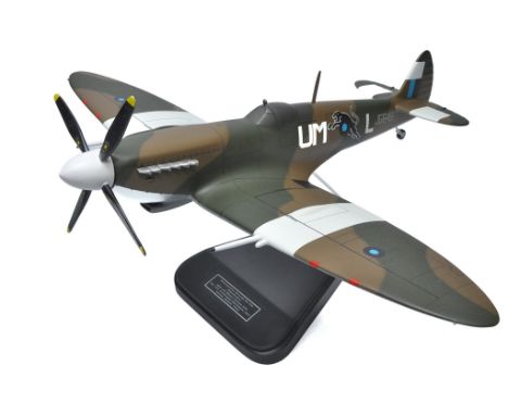 Bravo Delta Models Hand Crafted Model Aircraft Model, comprising No. BD264UM-L Spitfire MK VIII PC GU JG649/UM-L. Looks to be
