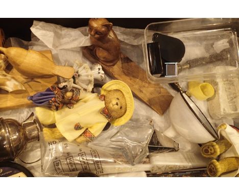 Mixed items to include handheld fans, a tureen, ceramic figurines etc. Not available for in-house P&amp;P, contact Paul O'Hea