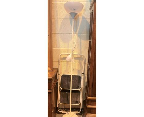 Two step Taurus ladder and a modern floor standing light. Not available for in-house P&amp;P, contact Paul O'Hea at Mailboxes