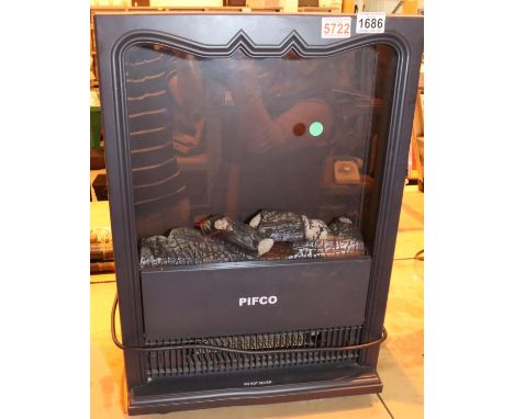 Pifco 2kw log effect free standing electric fire. Not available for in-house P&P, contact Paul O'Hea at Mailboxes on 01925 65