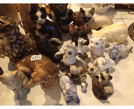 Collection of mixed wood and ceramic animal figurines. Not available for in-house P&amp;P, contact Paul O'Hea at Mailboxes on