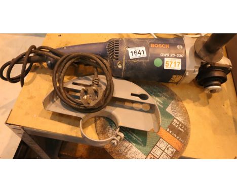 Bosch GWS 20-230 9inch 230v angle grinder. Not available for in-house P&P, contact Paul O'Hea at Mailboxes on 01925 659133Con